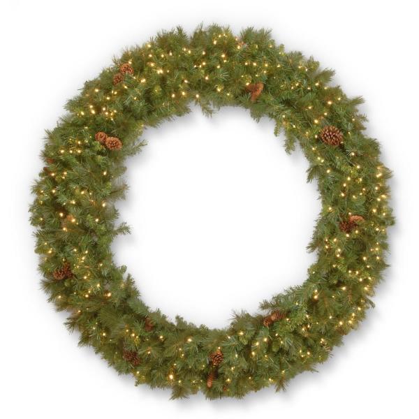 96 in. Garwood Spruce Wreath with Warm White LED Lights