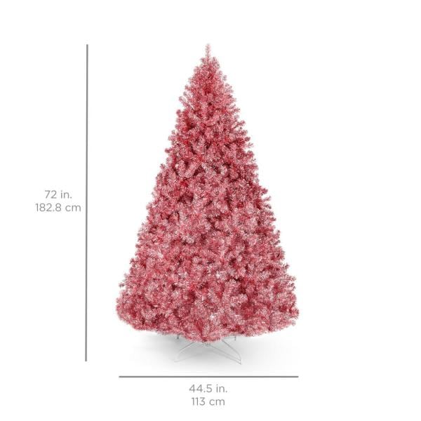 6 ft. Pink Unlit Tinsel Artificial Christmas Tree