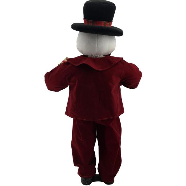 36 in. Christmas Bike-Riding Snowman with Beads and Music