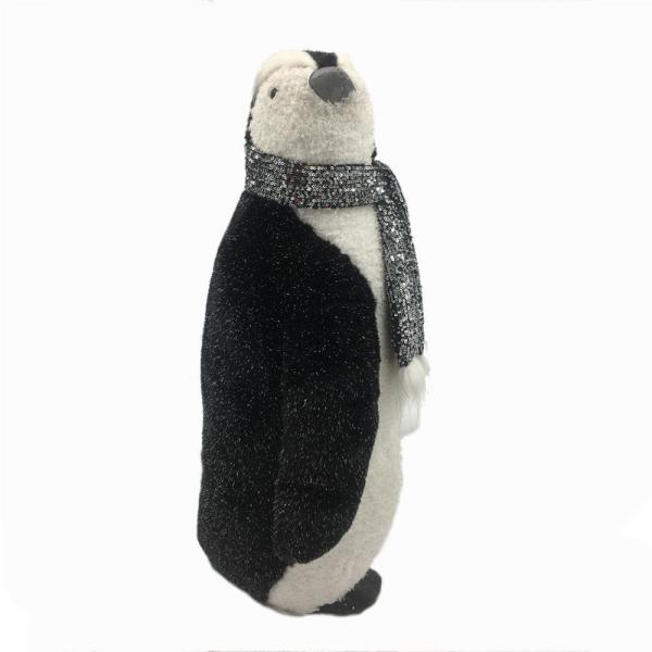 24 in. Christmas Furry Penguin Family with Glitter Scarves