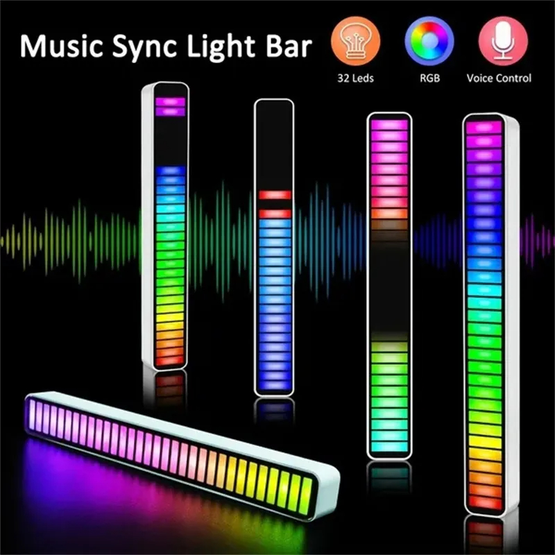 RGB Sound Reactive LED Light Bar 32 Bit Music Level Indicator Creative Colorful