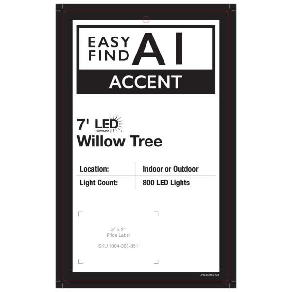 7 ft LED Twinkling Christmas Willow Tree with 800 Lights
