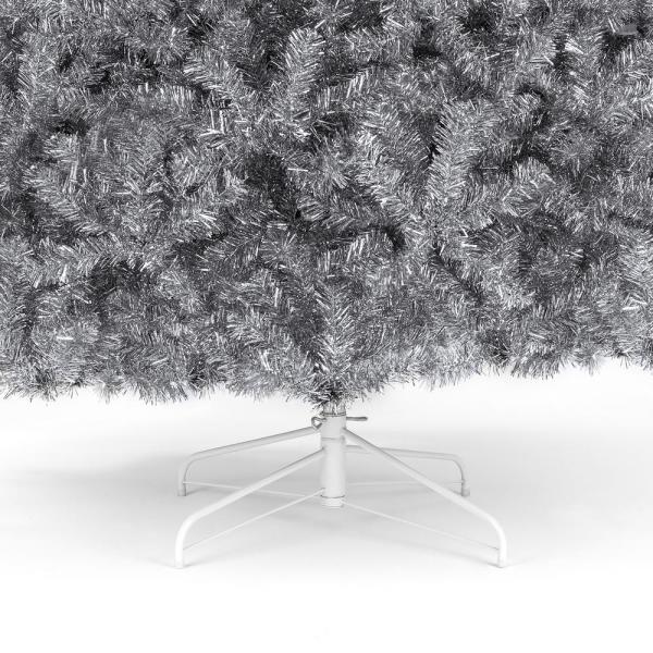 7.5 ft. Silver Unlit Tinsel Artificial Christmas Tree