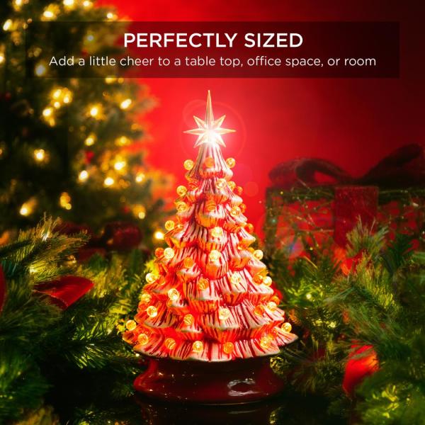 1.25 ft. Pre-Lit Incandescent Ceramic Artificial Christmas Tree