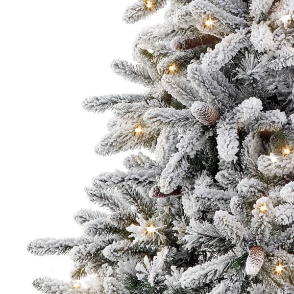 7.5 ft. Pre-Lit Incandescent Flocked Birmingham Fir Artificial Christmas Tree with 400 UL Clear Lights
