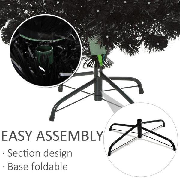 4 ft. Black Pre-Lit Full Pine Artificial Christmas Tree with 130 Tips, 130 User-Changeable Lights and Fiber Optic Lights