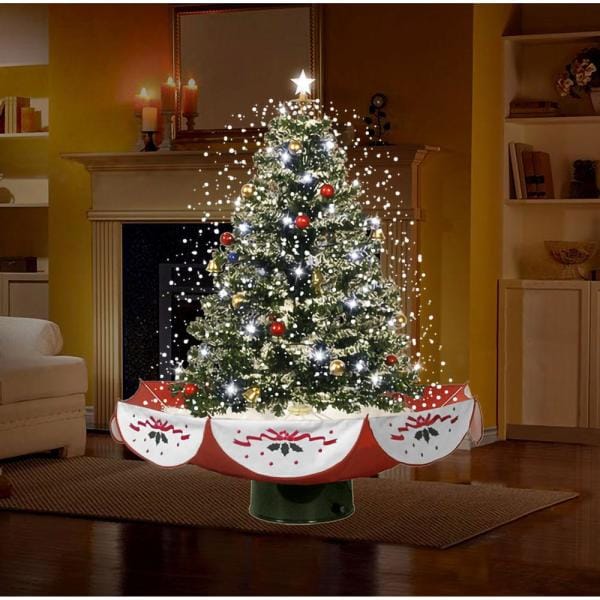 29 in. Snowing Musical Christmas Tree with Red Base and Snow Function