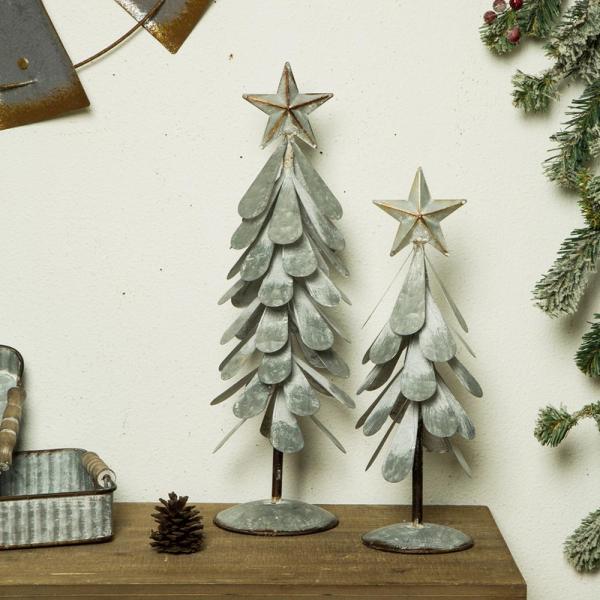 18 in. H Galvanized Metal Christmas Table Tree Decor