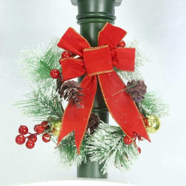 74 in. Christmas Double Street Lamp with Santa, Snowman and Music