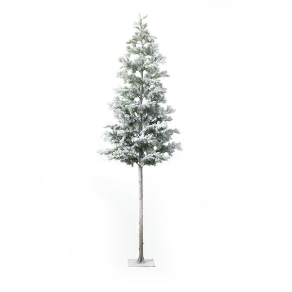 Green Plastic 8' Iced Artificial Tree