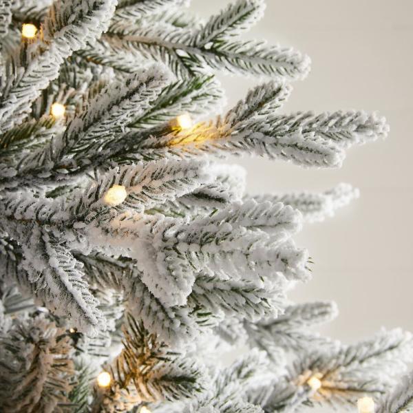 7.5 ft Kenwood Frasier Fir Flocked LED Pre-Lit Artificial Christmas Tree with 1000 Warm White Lights