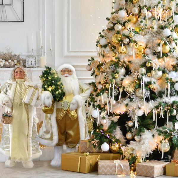 36 in. Christmas Music and Motion Mrs. Claus with Gift and Basket
