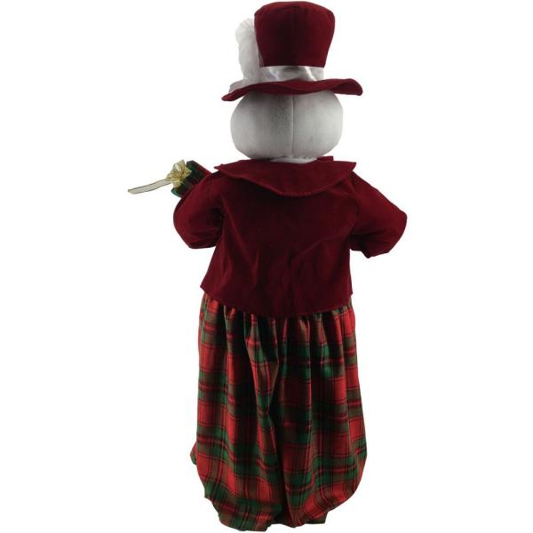 36 in. Christmas Dancing Mrs. Snowman with Wrapped Gift Box and Music