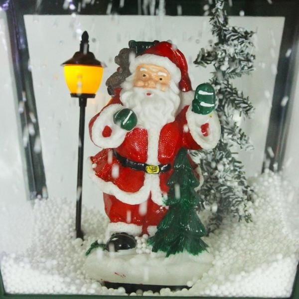 74 in. Christmas Double Street Lamp with Santa, Snowman and Music
