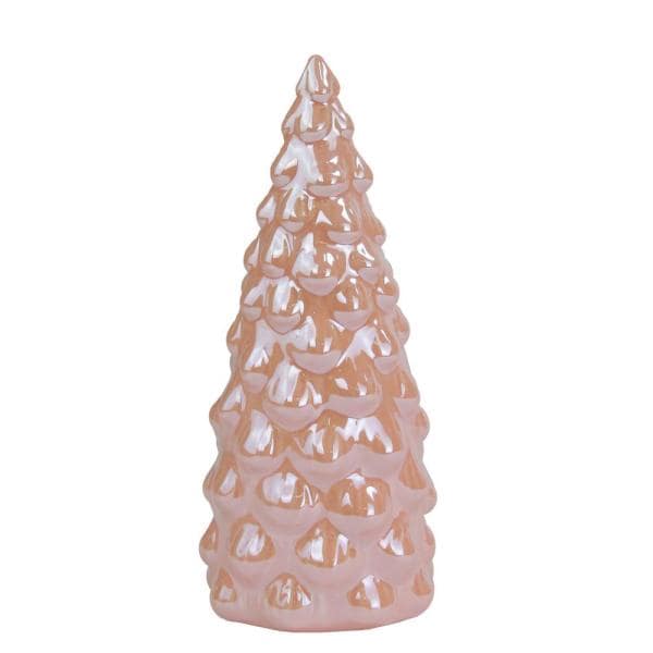 8.5 in. Soft Pink Ceramic Cone Table Top Christmas Tree