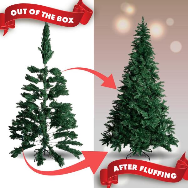 7.5 ft. Pre-Lit LED Spruce Artificial Christmas Tree with 480 Multi-Color and Warm White Lights, 6 Functions