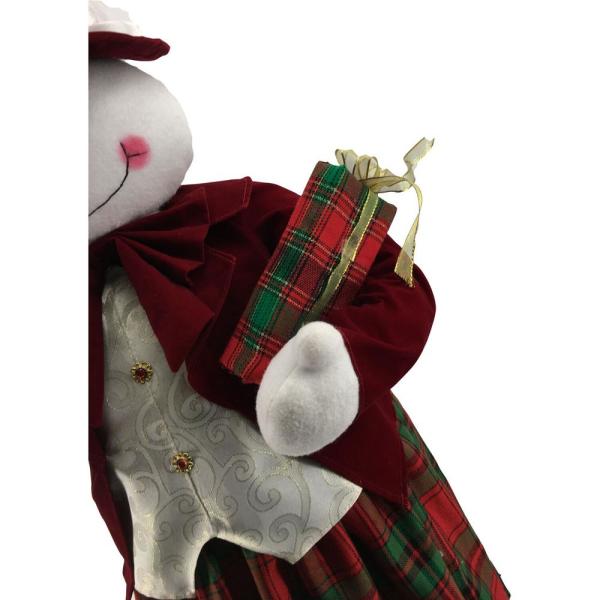 36 in. Christmas Dancing Mrs. Snowman with Wrapped Gift Box and Music