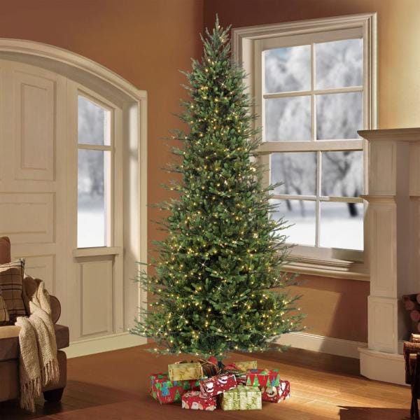 9 ft. Pre-Lit Slim Balsam Fir Artificial Christmas Tree with 800 UL-Listed Clear Incandescent Lights