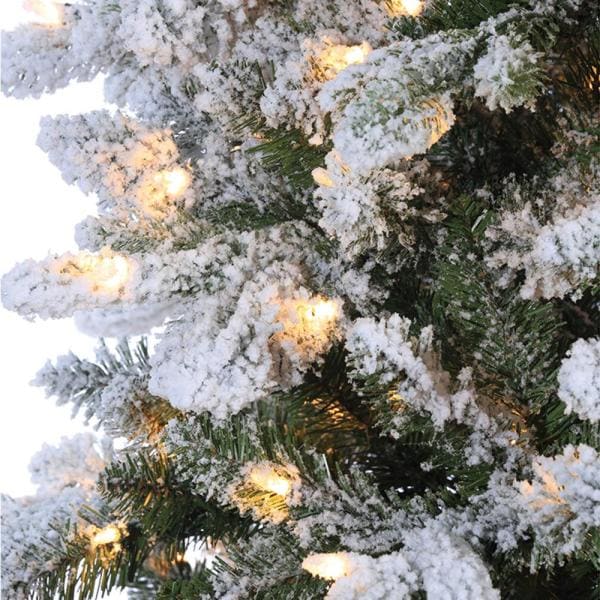 6.5 ft. Pre-Lit Lightly Flocked Canyon Fir Christmas Tree