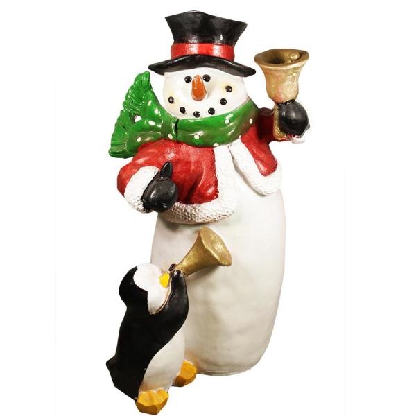 46.5 in. Commercial Size Snowman with Penguin Christmas Display Decoration