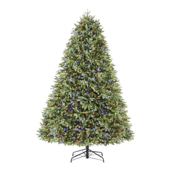 7.5 ft Kingsley Balsam Fir LED Pre- Lit Artificial Christmas Tree with 1,400 SureBright Color Changing Mini Lights