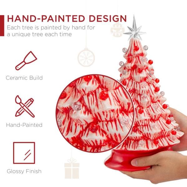 1.25 ft. Pre-Lit Incandescent Ceramic Artificial Christmas Tree