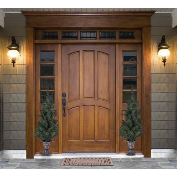 4 ft. Pre-Lit Porch Christmas Trees with LED Lights (Set of 2)