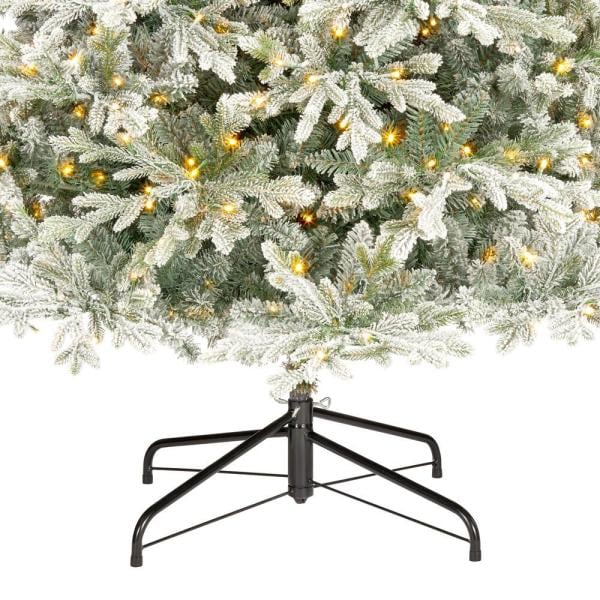 9 ft Kenwood Fraser Fir Flocked Pre-Lit LED Artificial Christmas Tree with 1200 Warm White Micro Dot Lights