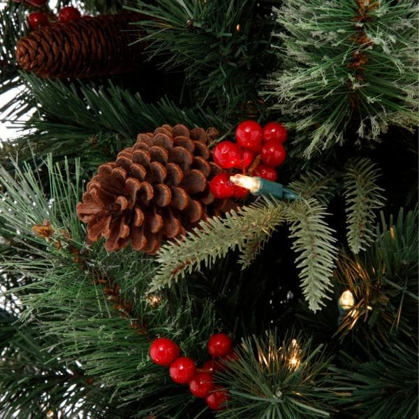 6.5 ft. Paces Hill Pine Potted Pre-Lit Artificial Christmas Tree with 200 Incandescent Clear Lights