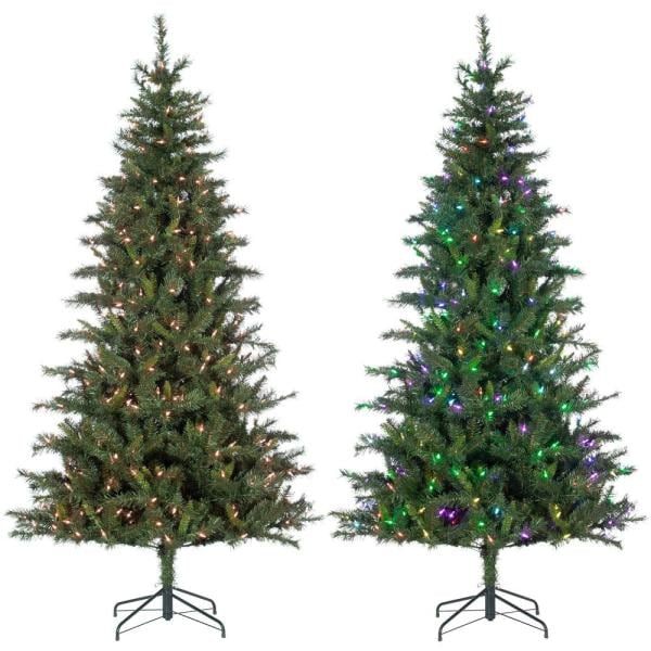 7.5 ft. Artificial LED Hudson Pine Christmas Tree with RGB LED Lights