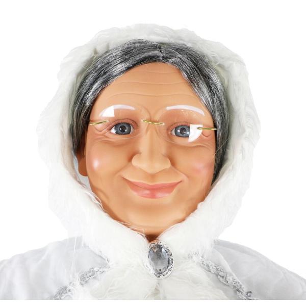 58 in. Christmas Dancing Mrs. Claus in Hooded Cloak with Mini Christmas Tree and Gift