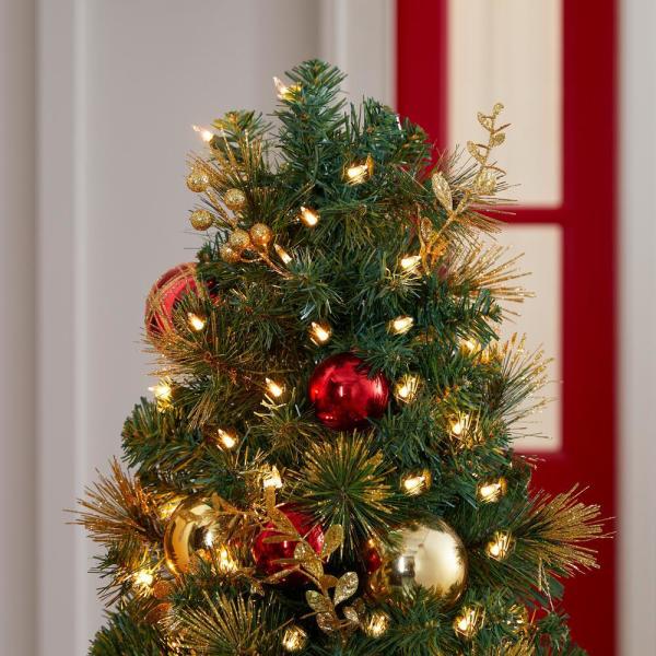 4.5 ft. Royal Easton Pre-Lit Potted Artificial Christmas Tree with 70 White Lights