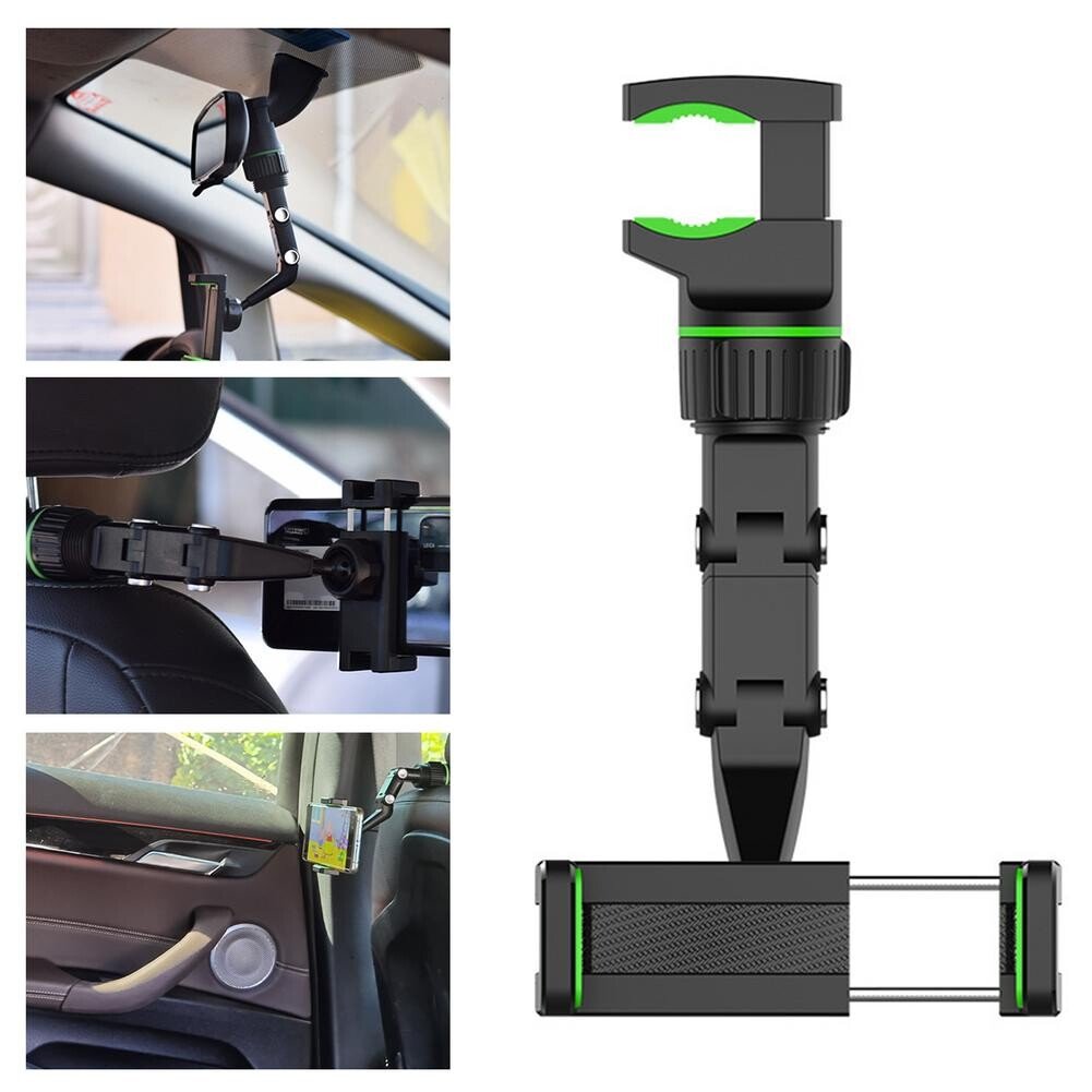 2021 New Multi-function Adjustable 360° Universal Rearview Mirror Phone Holder.