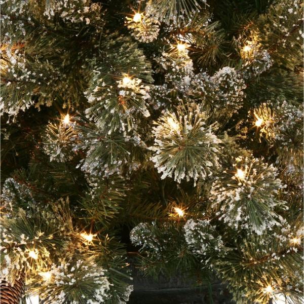 6.5 ft Sparkling Amelia Pine Potted Pre-Lit Artificial Christmas Tree with 200 White Mini Lights