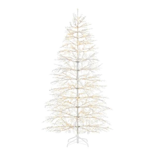 7 ft 500-Light LED White Tree with Berries