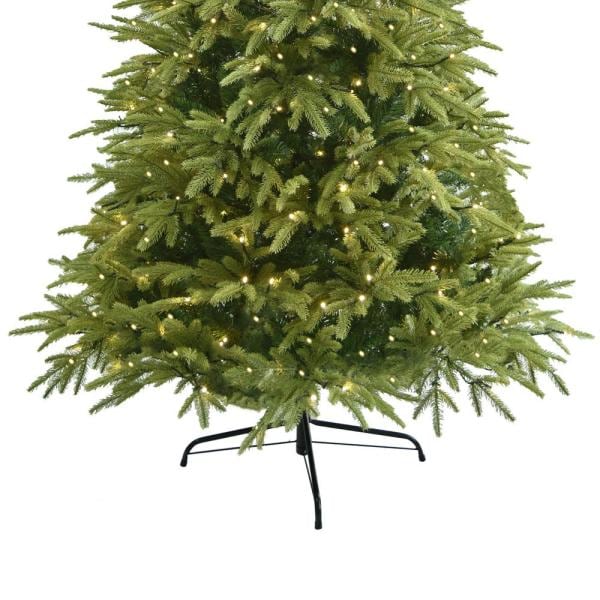 6 ft. Pre-Lit Hinged Artificial Christmas Tree with 400 UL LED Lights and Foldable Stand, 800 Tips