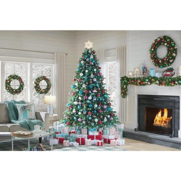 9 ft Swiss Mountain Black Spruce Twinkly Rainbow Christmas Tree with 600 RGB LED Technology Lights