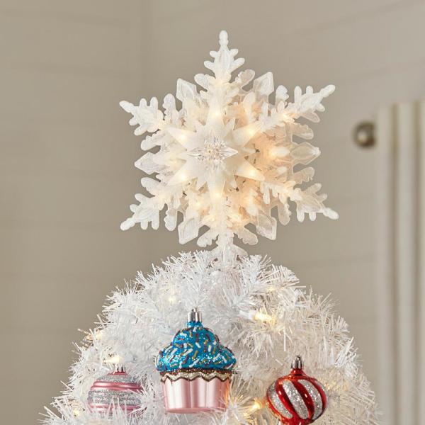 7 ft Snowy Tinsel Spruce LED Pre-Lit Artificial Christmas Tree with 300 Warm White Mini Lights