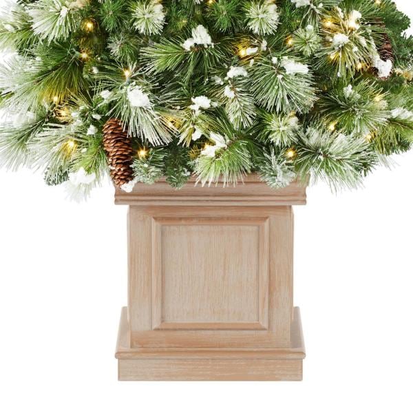 4 ft. Lehigh Valley Pine Entrance Tree in a Dark Bronze Urn with 50 Clear Lights (Set of 2)