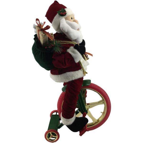 36 in. Christmas Dancing Santa Claus with Teddy Bear and Stuffed Stocking