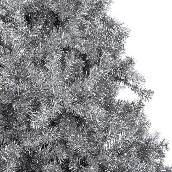 7.5 ft. Silver Unlit Tinsel Artificial Christmas Tree