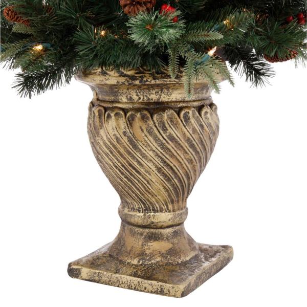 6.5 ft. Paces Hill Pine Potted Pre-Lit Artificial Christmas Tree with 200 Incandescent Clear Lights