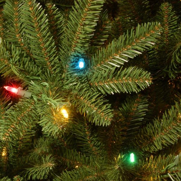 7-1/2 ft. Natural Fraser Medium Fir Hinged Artificial Christmas Tree with 1000 Multicolor Lights