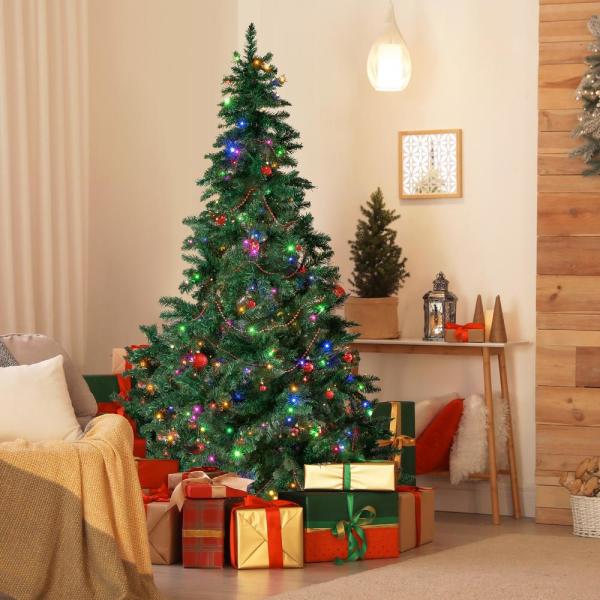 7.5 ft. Pre-Lit LED Spruce Artificial Christmas Tree with 480 Multi-Color and Warm White Lights, 6 Functions