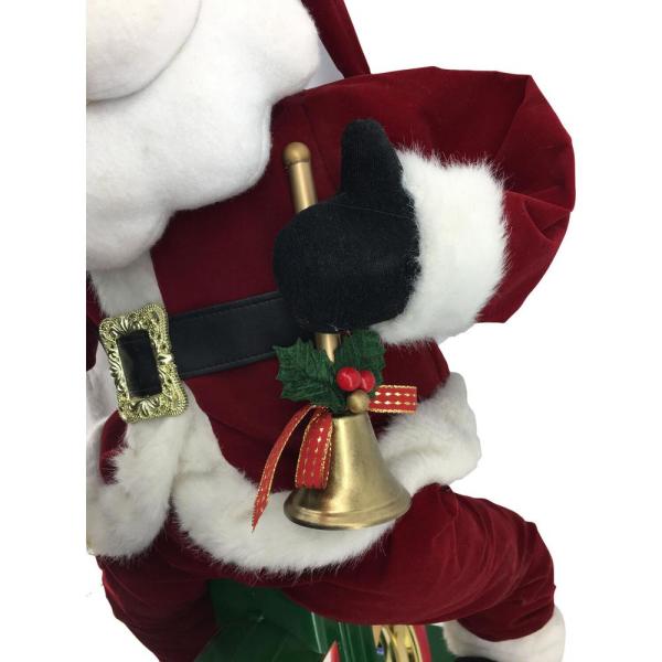 36 in. Christmas Dancing Santa Claus with Teddy Bear and Stuffed Stocking