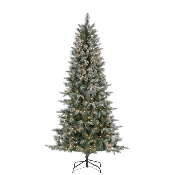7 ft. Lightly Flocked Natural Cut Artic Pine Artificial Christmas Tree with 400 Clear Lights