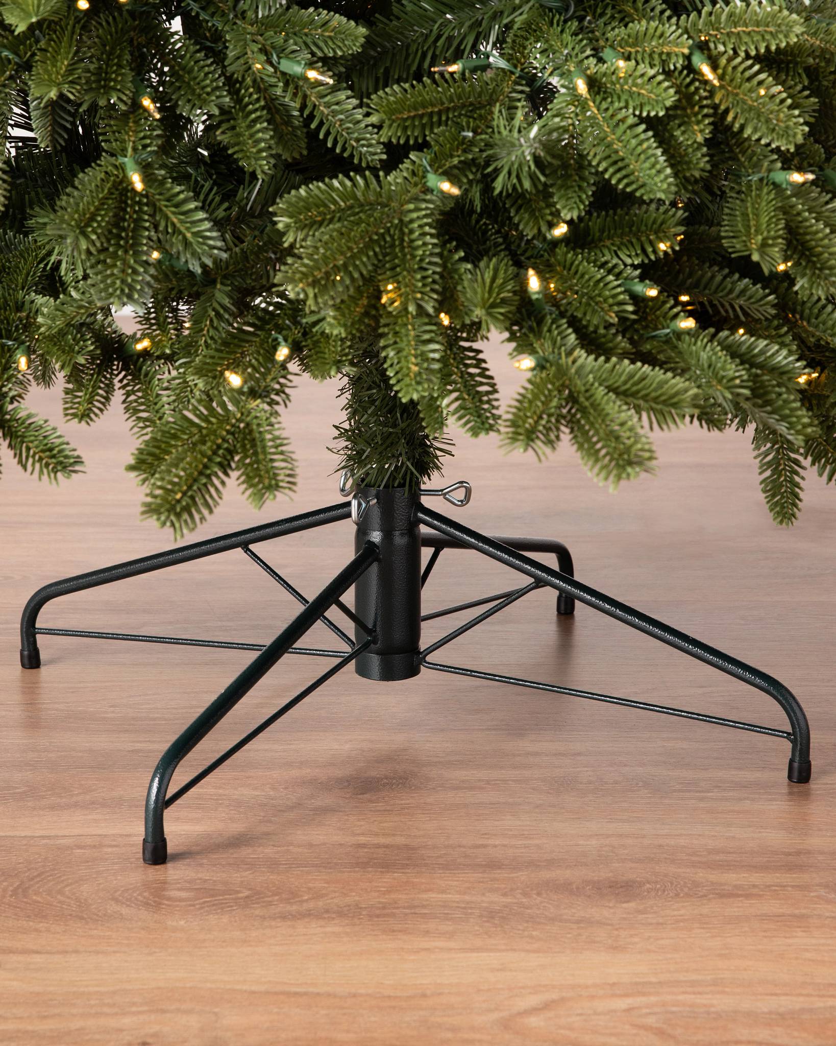 7-1/2 ft. Natural Fraser Medium Fir Hinged Artificial Christmas Tree with 1000 Multicolor Lights