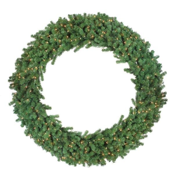 60 in. Pre-Lit Deluxe Windsor Pine Artificial Christmas Wreath with Clear Lights