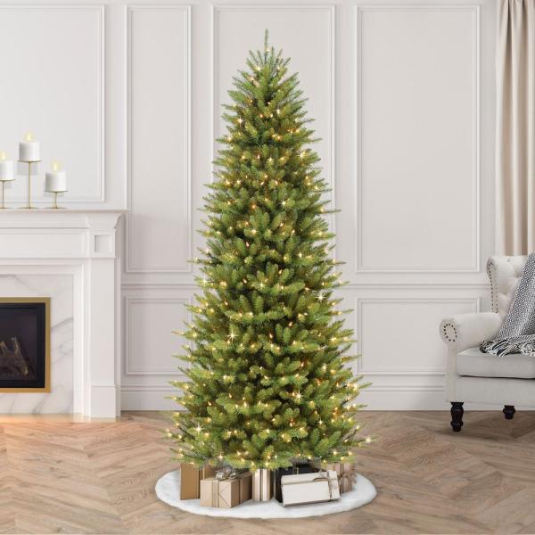 7.5 ft. Pre-Lit Slim Fraser Fir Artificial Christmas Tree with 500 Clear Lights