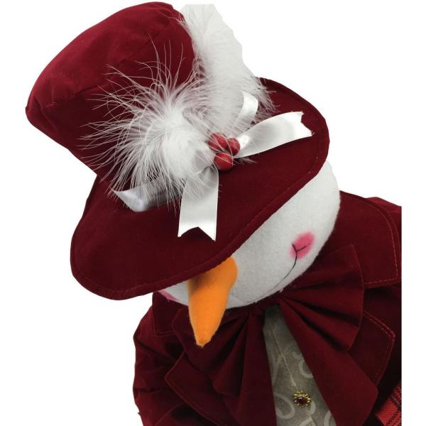 36 in. Christmas Dancing Mrs. Snowman with Wrapped Gift Box and Music